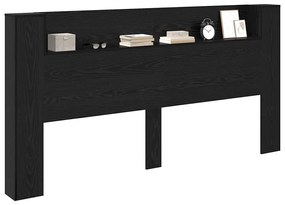 Fejtámla polcokkal Fekete tölgy 200 x 15 x 103,5 cm Faanyag