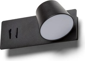 RENDL AMADEUS nástěnná s podsvícením černá 230V LED 4+6W 3000K