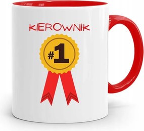 Piros Menedzser Bögre Menedzser Érem #1 fényképes nyomattal