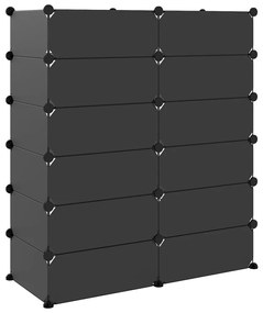 fekete polipropilén cipőtartó 94,5x36,5x106 cm