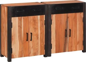 vidaXL Széf fiókkal 2 pcs Barna 110 x 30 x 75 cm Tömör Akácfa