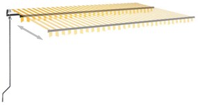 Sárga-fehér szélérzékelős és LED-es napellenző 500 x 350 cm