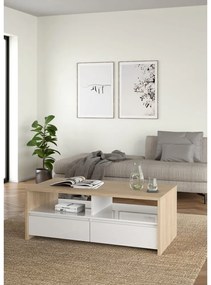 Fehér-natúr színű dohányzóasztal 60x120 cm Next – Tvilum