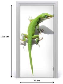 Poszter tapéta ajtóra zöld gyík 85x205 cm