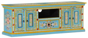 kék tömör mangófa TV-szekrény 110 x 30 x 40 cm