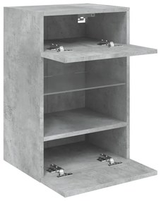 betonszürke falra szerelhető TV-szekrény LED-del 40x30x60,5 cm