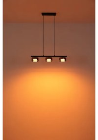 Globo 16055-3HS - LED Csillár zsinóron HIGGINS 3xGX53/6W/230V füstös/fekete