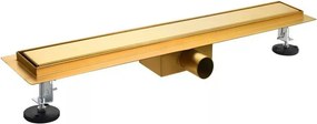 AREZZO design 2in1 800 mm-es rozsdamentes acél folyóka, szálcsiszolt arany