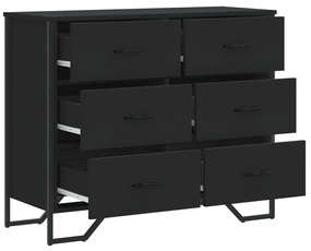 fekete szerelt fa komód 91 x 35,5 x 74,5 cm