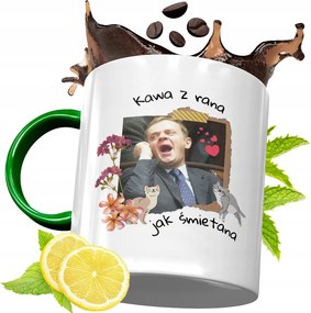 Donald Tusk Zöld Bögre Ajándék Nyomtatott Fotóval