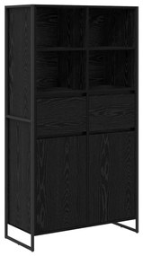 Széf fiókkal 2 pcs Fekete tölgy 81 x 36 x 150.5 cm Faanyag