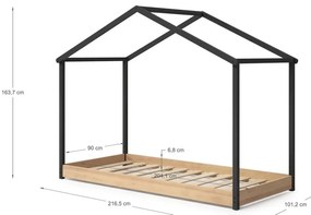 Arthur antracitszürke gyerekágy, 90 x 190 cm - Marckeric