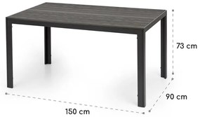 Bilbao, kerti asztal, 150 x 90 cm, polywood, alumínium, antracit