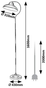 Rabalux 5310 - Állólámpa DRAGAN 1xE27/60W/230V