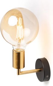 RENDL ARAQ nástěnná česaná mosaz/černá 230V LED E27 15W
