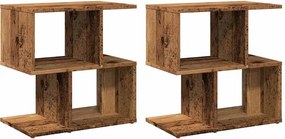 vidaXL éjjeliszekrények 2 db Régi fa 50x30x51,5 cm Gépelt fa