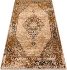 Étkezőszőnyeg Omega Stila gyapjú krém Keret Rozetta 235x350 cm