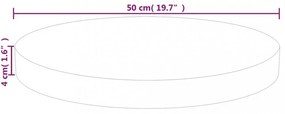 kerek kezeletlen tömör tölgyfa asztallap Ø50 x 4 cm