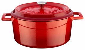 LAVA Metal Öntöttvas edény, átmérő 24 cm, piros,4,5 l
