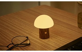 Fehér-sötét natúr színű LED asztali lámpa (magasság 7 cm) Alice Mushroom – Gingko