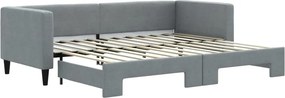 vidaXL világosszürke szövet kihúzható heverő 80 x 200 cm