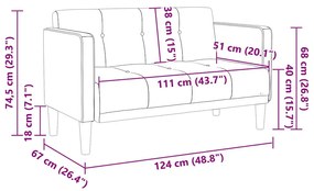 világosszürke bársony loveseat kanapé 111 cm