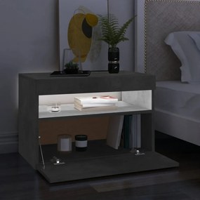 2 db betonszürke TV-szekrény LED-lámpákkal 60 x 35 x 40 cm