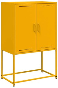 Mustársárga acél magasszekrény 68,5 x 38,5 x 107 cm
