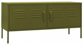 olívazöld acél TV-szekrény 105 x 35 x 50 cm
