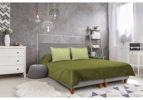Megfordítható ágytakaró, 100% poliészter, 210x220 cm, zöld