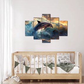 Kép - Delfin, illusztrációk (150x105 cm)