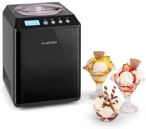 Klarstein Vanilly Sky Family, fagylaltgép, fagylalt- és fagyasztott joghurtkészítő gép, 250 W, 2,5 L, fekete