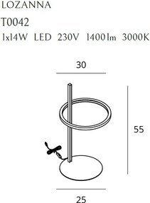 Asztali Lámpa Arany MAXLIGHT T0042