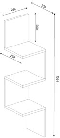 Sarki fali polc CORNER 105,4x25 cm fehér