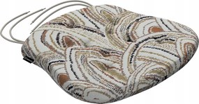 Filip székpárna 41x38 olíva-narancssárga ívek krémszínű alapon