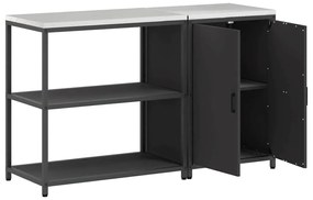Konyhai Tároló Készlet polcokkal 2 pcs Fekete 150 x 50 x 92 cm
