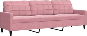vidaXL 3 személyes rózsaszín bársony kanapé 210 cm