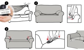 ESTIVELLA multielasztikus fotelhuzat bézs színű, 70-110 cm, 70 - 110 cm