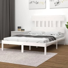 Fehér tömör fa ágykeret 120x200 cm