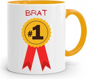 Sárga Bögre Ajándék Testvérnek Első Számú Testvér fényképes nyomattal