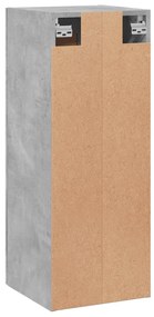 betonszürke szerelt fa fali szekrény 34,5x34x90 cm