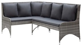 2 db szürke polyrattan kerti sarokkanapé