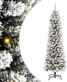 vidaXL Mű karácsonyfa 300 LED-del Fehér 240 cm PVC és Fém és Műanyag