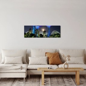 Telihold képe a szingapúri kertben (órával) (90x30 cm)