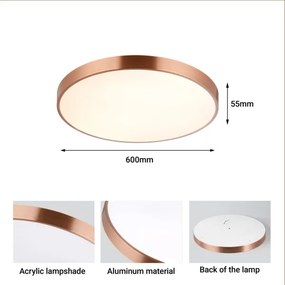 Immax NEO 07322L-LED dimmelhető mennyezeti lámpa NEO LITE SEMPLICI 60W/230V átmérő: 60 cm rézszínű + távirányítóval
