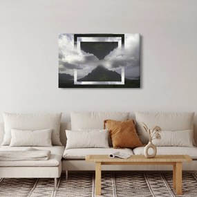 Kép - Hegyek Izlandon, geometrikus kollázs (90x60 cm)