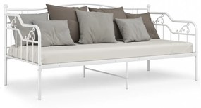 fehér fém kanapéágykeret 90 x 200 cm