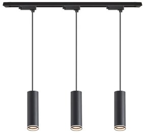 Kábellel függesztett csillár a PIPE sínrendszerhez 3xGU10/10W/230V, fekete