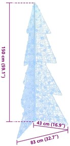 Karácsonyfa 160 LED-del Hideg Fehér 150 cm Akril