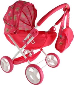 Piros babakocsi játékbabáknak